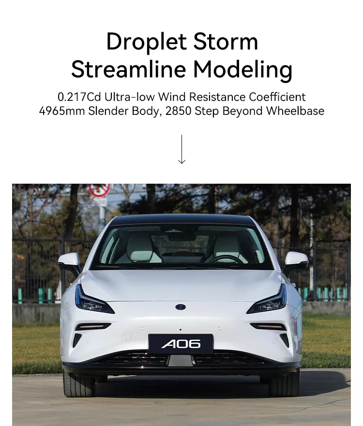 Affordable Stock HYCAN A06 EV Car with 0.5 Hour Fast Charging Time and Lithium Battery