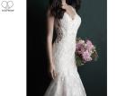 Backless Lace Mermaid Bridal Gowns Off White Sleeveless Heavy Beaded