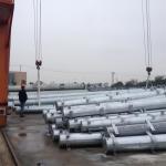 10KV - 220KV 4mm Electric HDG Steel Tubular Pole , Yield Strength 345MPA