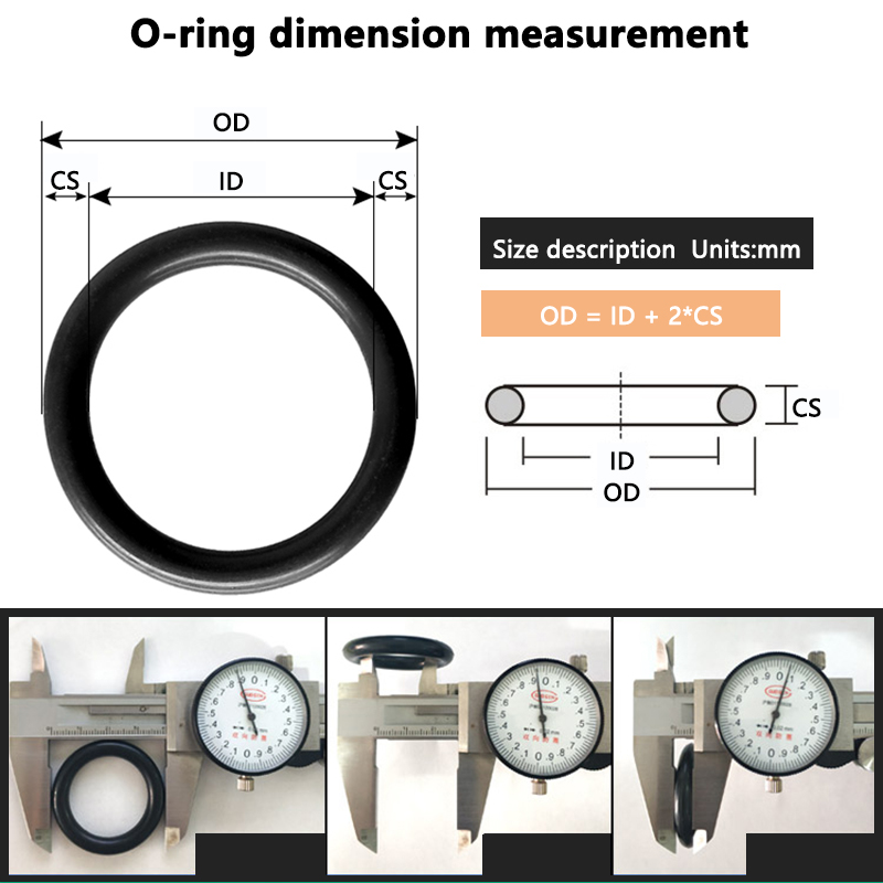 Black O Ring Vacuum Seal Natural Rubber Wiper Ring Seal with Varying Compression Set Sizes