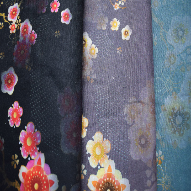 Printed 100% Viscose Rayon Fabric Sustainable Floral Challis