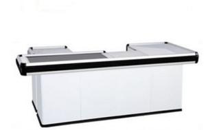 Quality White Supermarket Conveyor Belt Checkout Counter Customized 2300×1200×850 mm wholesale