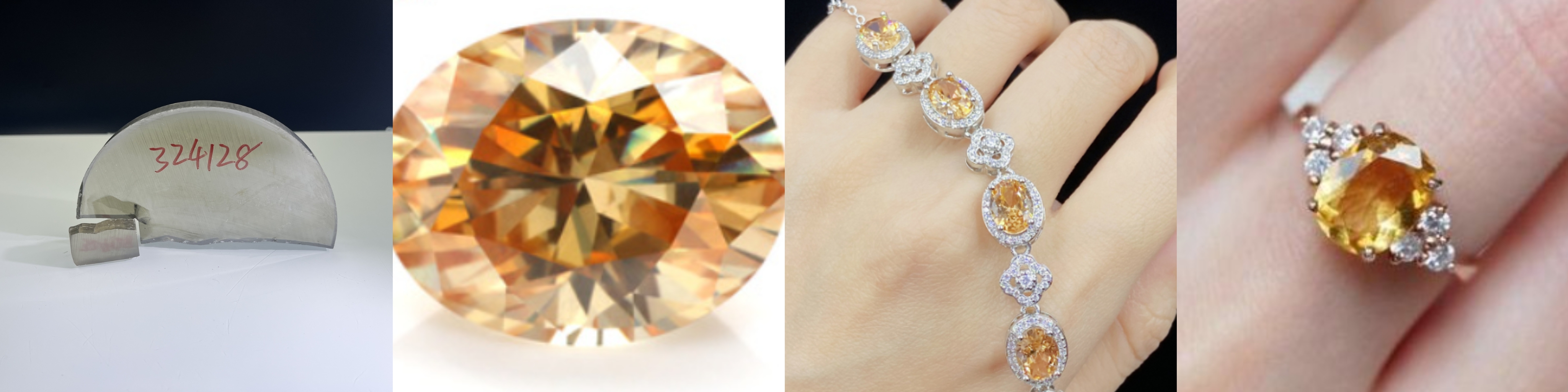 Champagne Moissanite 9.25 Mohs Hardness Lab-Created Colored Gemstone Raw Moissanite Stones