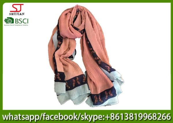 China factory direct 60 yarn satin wrinkle butterfly print scarf 125*190cm