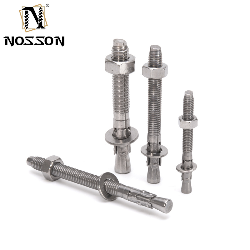 TiCN Coated M12*150mm Carbon Steel Gr4.8 Zinc Plated Wedge Anchor Bolt for High Capacity ISO Standard Applications