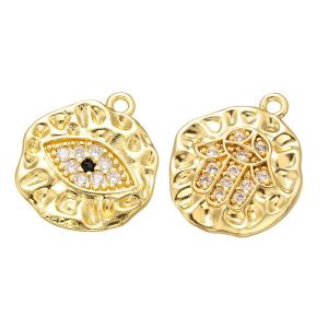 Quality Plating 18K Gold Pendant Zircon Evil Eye Hand Charm OEM wholesale