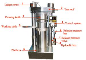 Quality Great Pressure Hydraulic Oil Press Machine High Oil Yield For Sesame Oil wholesale