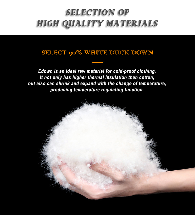 New men's white duck down anti-drilling velvet lightweight hooded casual warm winter down coat or jacket with storage bag