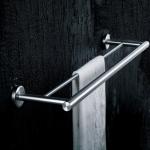 24 Inch Bathroom Double Towel Bar Brushed Chrome Finish 304 Wall Mounted Shower