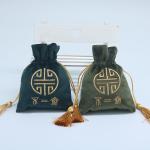 Embroidery Logo Pp String 4x6" Velvet Drawstring Pouch