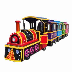 Quality Kids Tourist Train Rides , Electric Trackless Train With 4 Coaches wholesale