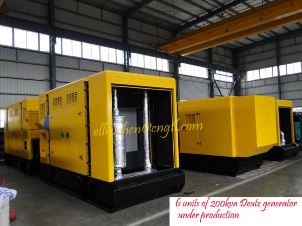 200kva construction generator, super silent canopy generator, soundproofed