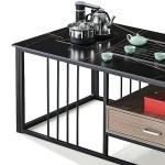 Contemporary Smart Black Coffee TableMultifunctional SlateOffice Furniture Tea