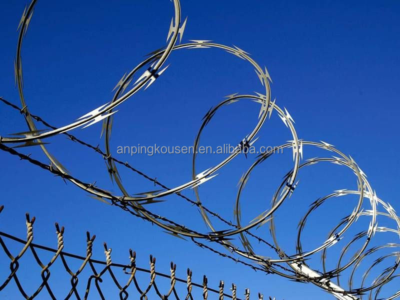 Galvanized/PVC Coated Razor Barbed Wire Mesh Fence for Prison Security at Affordable
