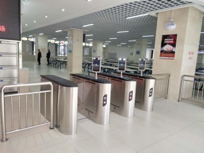 304 Full Ss Brushed Retractable Flap Barrier Waist Height Turnstile Ac220v/110v 0