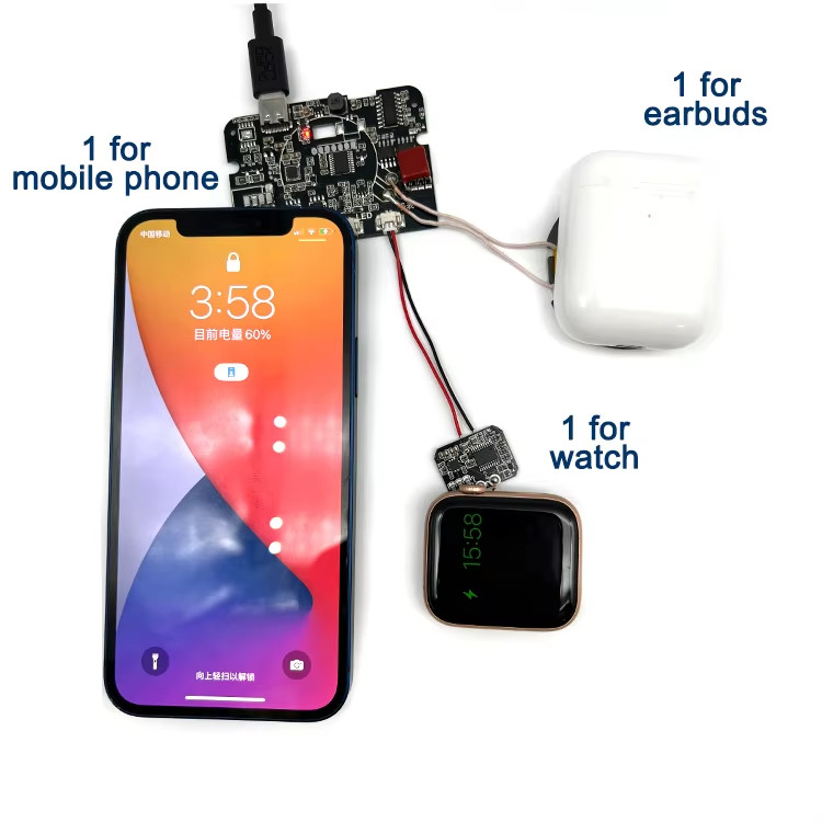3 In 1 Wireless Charging PCB Module Customization PCBA Coil + Circuit Board