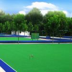 15mm Pile Laying Sports Synthetic Grass 52500tufts Every Sqm Easy Shaping