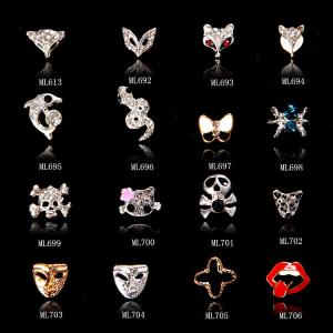 Quality Hot NEW Wholesale Alloy Jewelry 3D Nail Art Jewelry Nail rhinestones Sticker Supplier Number ML692-706 wholesale