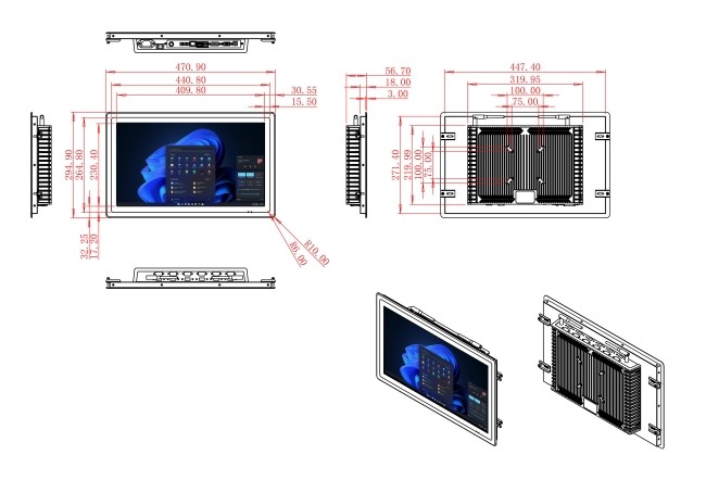 18.5-Inch Versatile Windows Touch Monitor for Transportation Hubs and Logistics Systems