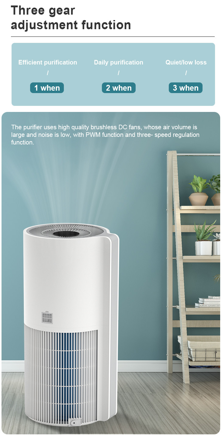 Nylon Mesh 52W 260M3/H Hepa Filtration Air Purifier