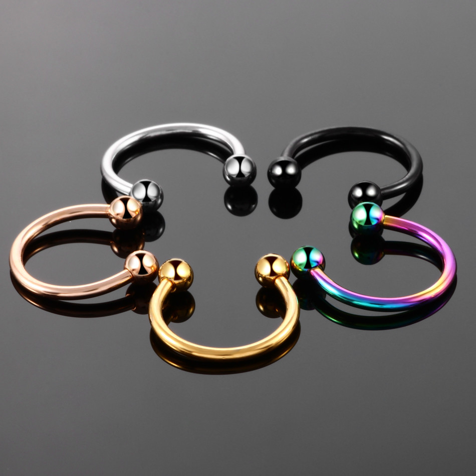Rainbow color nose ring fashion body piercing jewelry lip ring