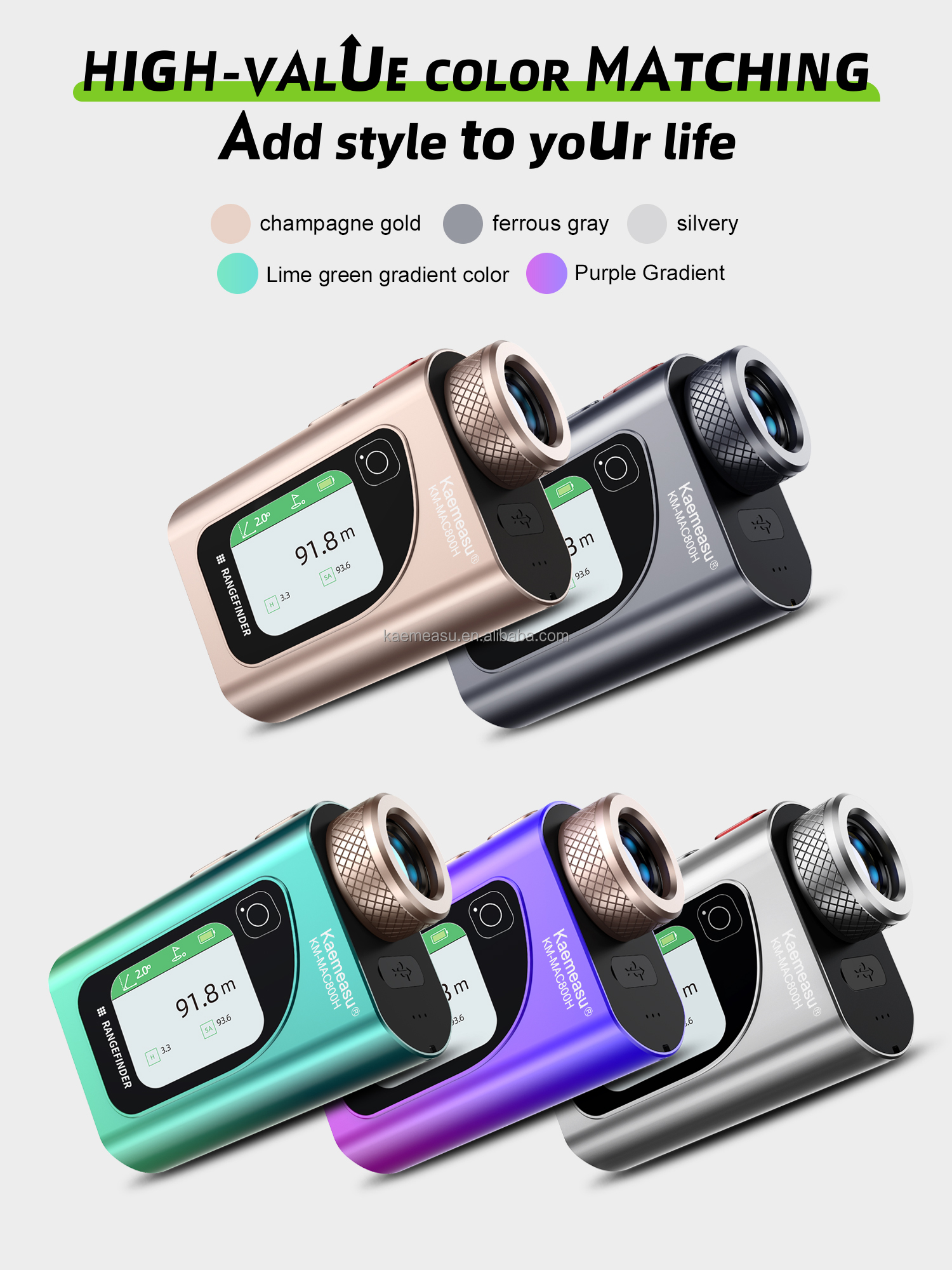 800m Multi Function Laser Measuring Tool Distance Meter Rangefinder 6.5X Electronic Tape Measure High Precision for Engineers
