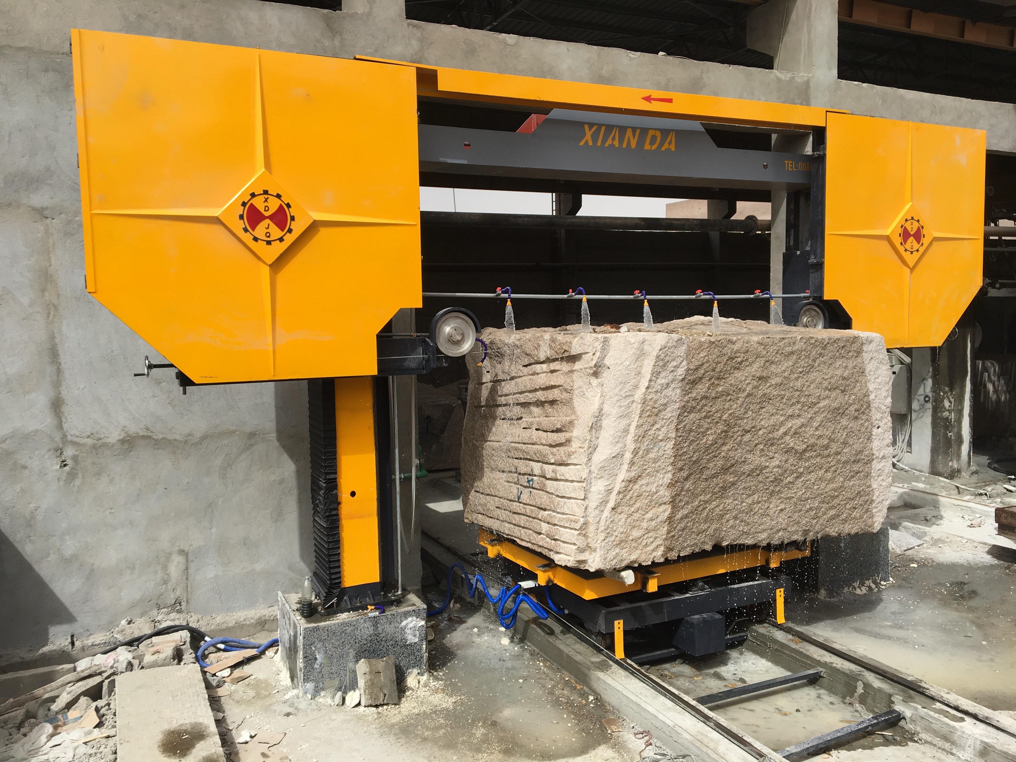 1300*2500mm Trolley Stone Machine for Block Dividing and 4m3/H Water Consumption