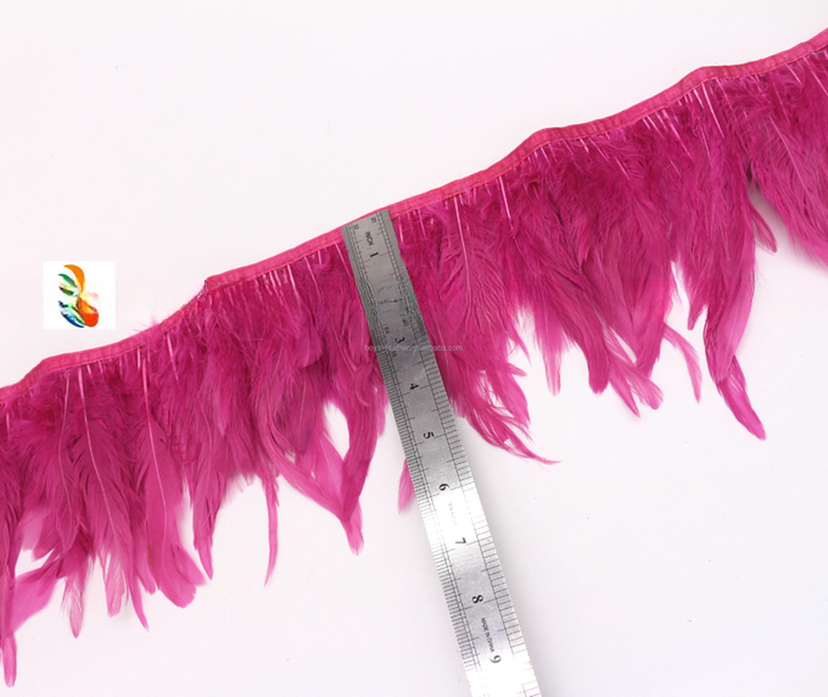 4-6inch Length Party Decoration Rooster Feather Fringe Trimming with Wire Accessory 1 Yard
