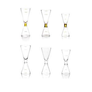 Quality Gold Rim Decorative Cocktail Bartender Kit , Double Jigger Set 50ml Crystal wholesale