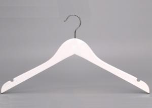 Quality Solid Wooden Painting Clothing Store Hangers Non Slip White / Black Color wholesale
