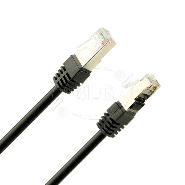 Black Shielded Cat6 Patch Cable / FTP STP Patch Cord High Temperature Resistant