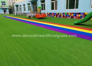 Quality 14000D Colored Artificia Synthetic Grass Lawn 30mm For Kindergarten Rainbow wholesale