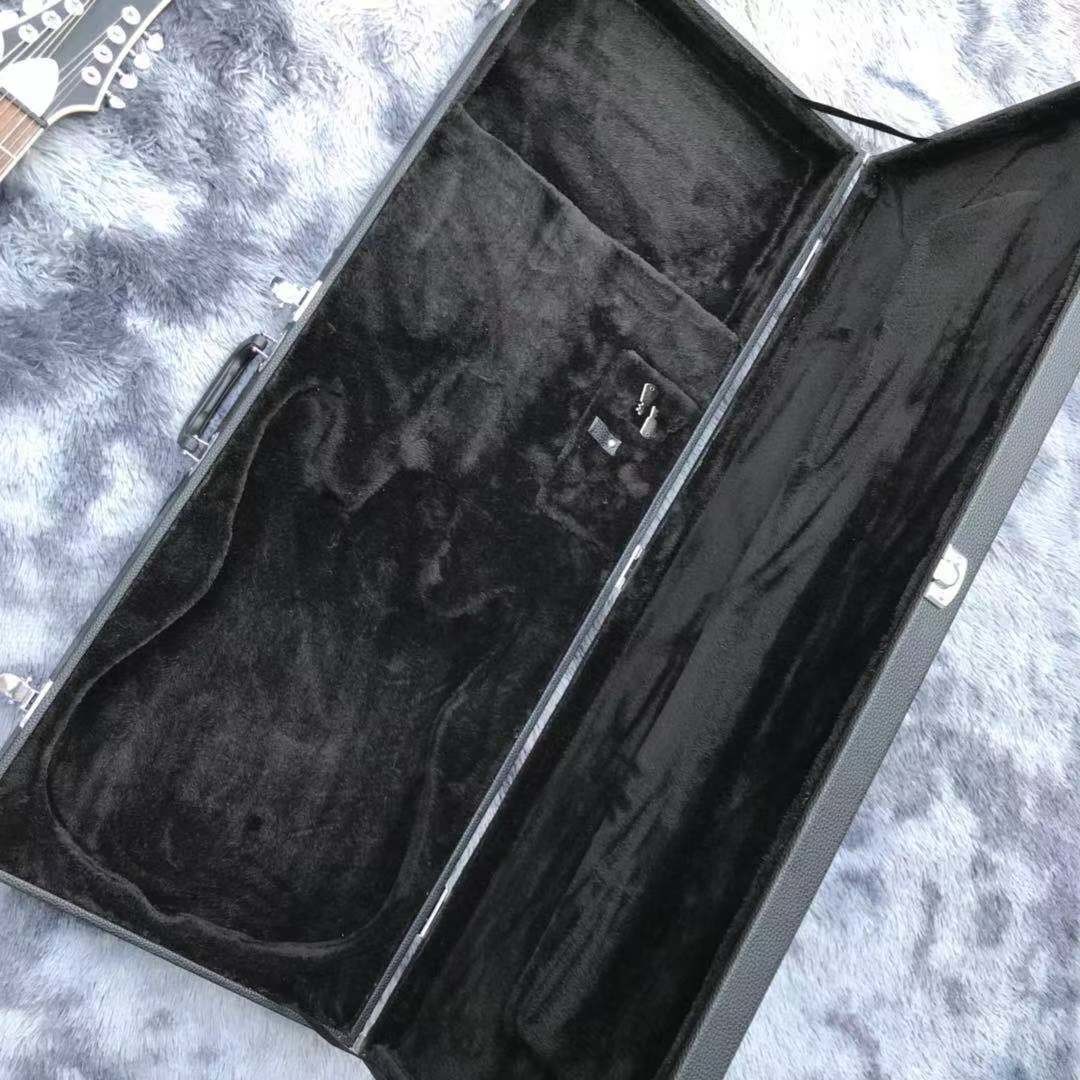Custom Grand 9 Strings DP Damien Plati Electric Guitar in Black Satin Color with Rectangle Hardcase