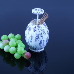 Quality 7.5x7.5cm Refillable Flowery Printed Plastic Toothpick Holder wholesale