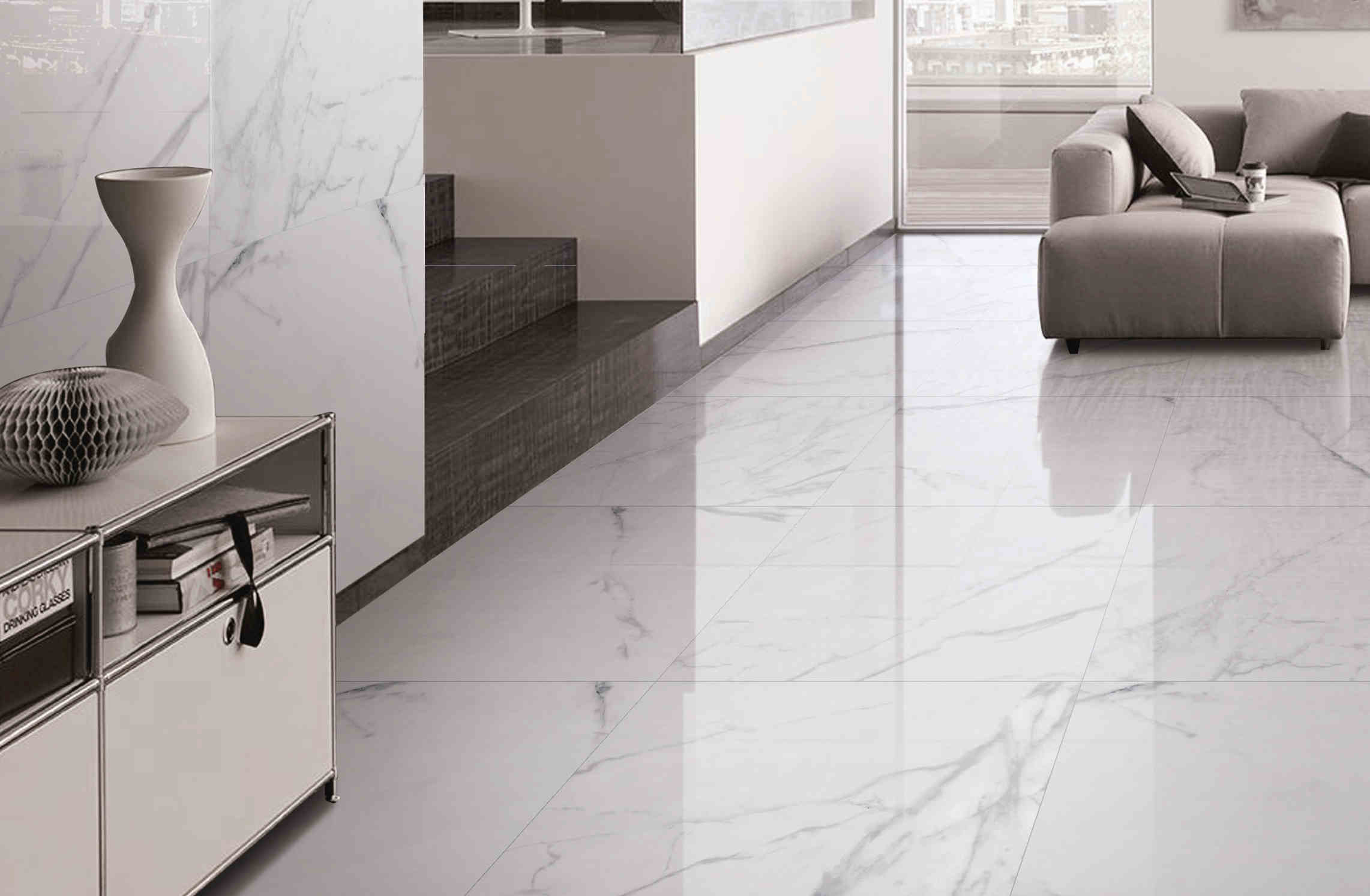 Abrasion Resistance Marble Look Porcelain Tile Forliving Room / 600x300 Floor Tiles Ceramic Kitchen Floor Tile