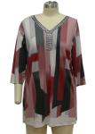 Women'S V Neck Long Sleeve T Shirts , Womens Baggy T Shirts Shiny Beaded