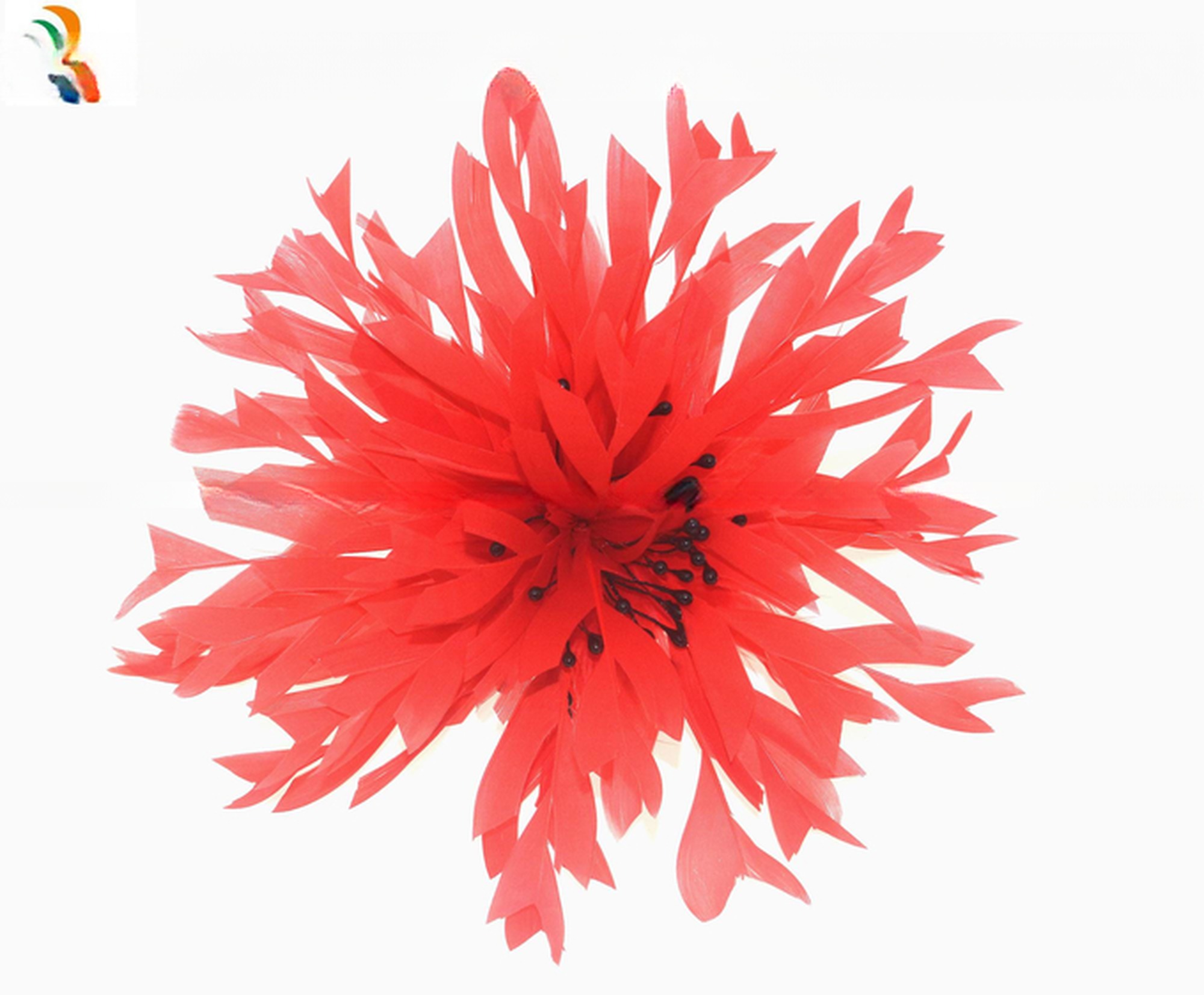 Millinery Supplies Goose Feather Flower Mount For Hat Decoration 10x15 cm