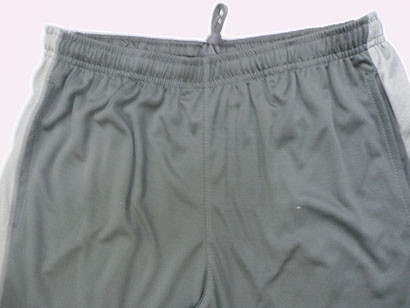 Elastic Drawstring Front Mens Soccer Shorts , Knee Length Sports Shorts Mens Grey Color