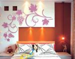 PVC Removable Bedroom Pink Wine Wall Flower Stickers F151
