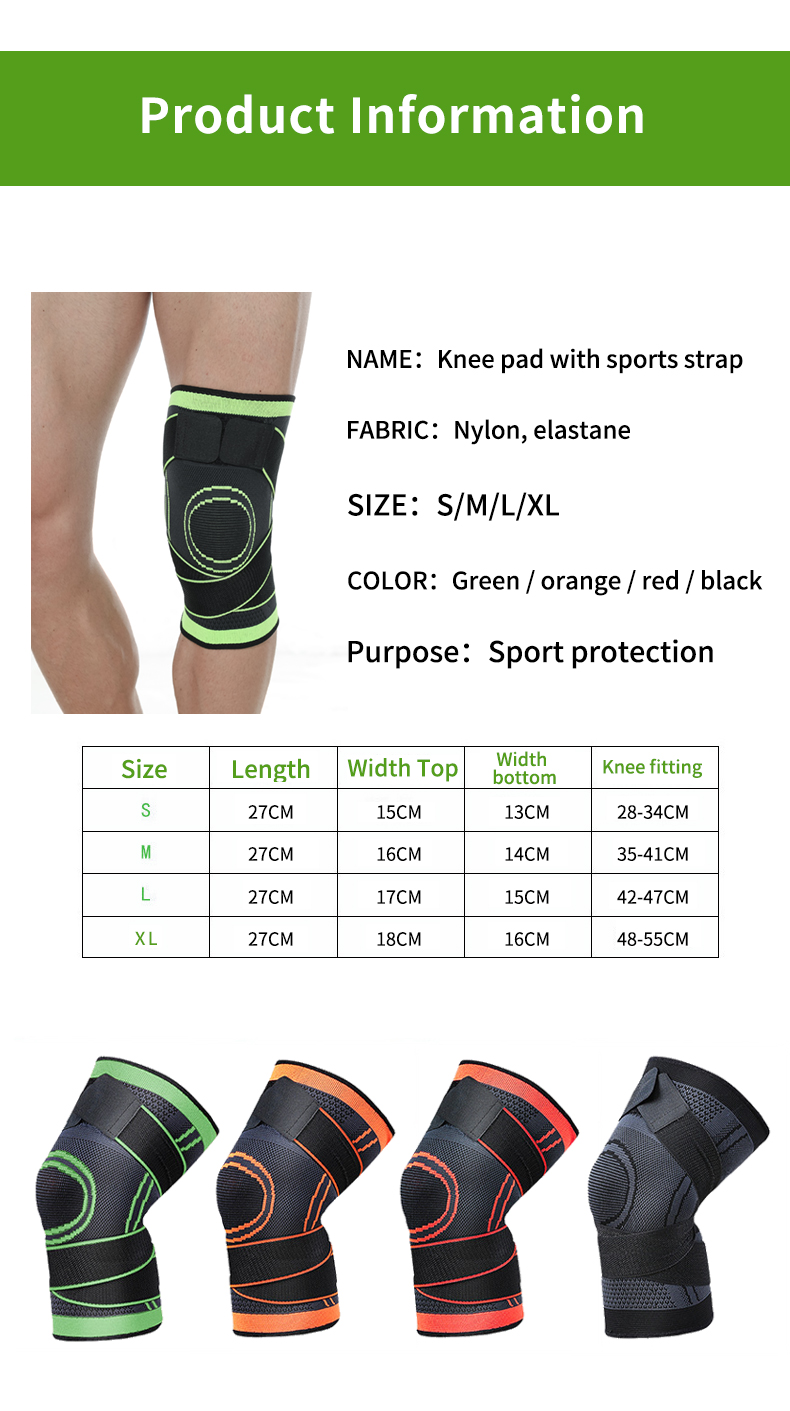 Multicolour Sports Knee Pads Breathable Nylon Knee Pads For Bike Riding