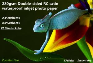 Quality 280gsm Double-sided RC microporous satin waterproof inkjet RC photo paper wholesale
