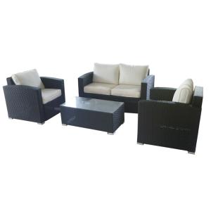 Quality Discount Rattan Furniture Double / Single Wicker Sofa Set With Table wholesale