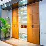 YALIG Models Leather Doors Wardrobe Door Designs with Wooden Material