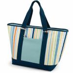 Multifunctional Canvas Cooler Tote Bag Light Blue Convenient Outside Pocket