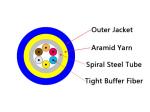 PVC/LSZH 6 Core Armoured Fiber Optic Cable , OD5.0mm Fiber Optic Cable Armored