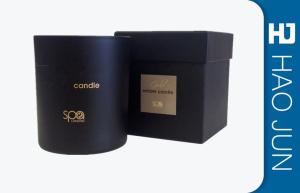 Quality Black Matte Handmade Cardboard Candle Boxes Package Square / Round Shape wholesale