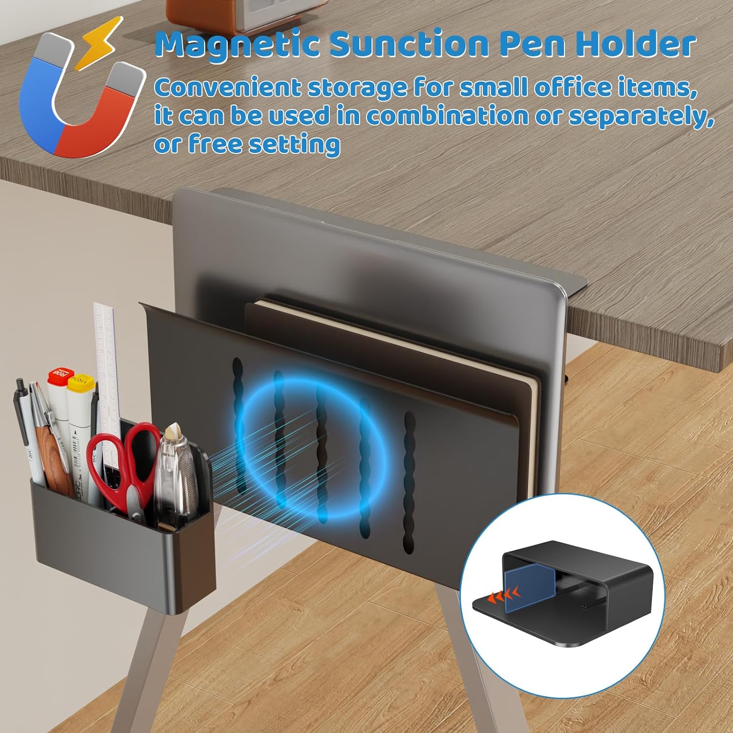 Customized Logo Print No Drill Hanging Clamp On Side Desk Organizer for File Storage