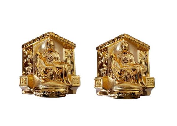 Virgin Mary Gold Plastic Coffin Parts Injection Molding For Funeral Casket