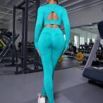 Workout Outfit Sports Wear Push up Yoga Suits Women Long Sleeves Scrunch