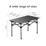 Outdoor Carbon Steel Small Aluminium Table Camping Black Compact Roll Up